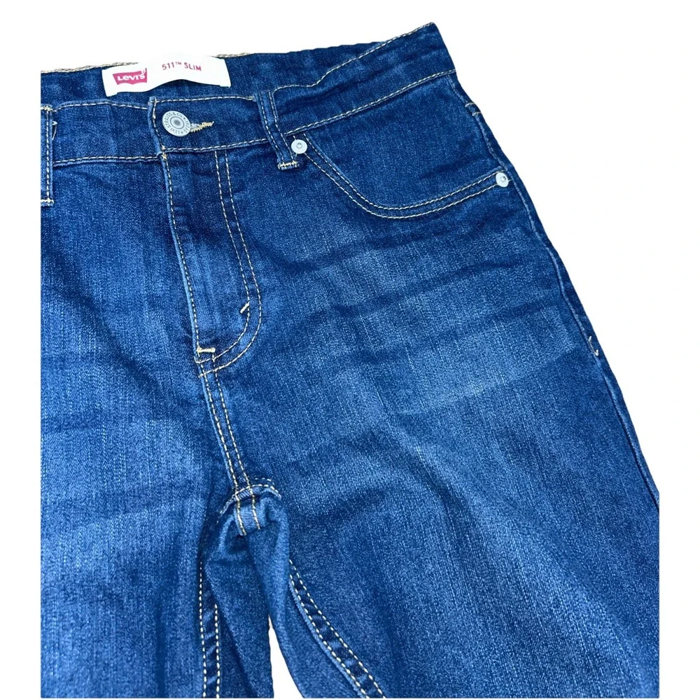 Levi's 511 Slim Dark Wash Stretch Jeans Men's Size 16 REG (28x30) - Picture 3 of 8